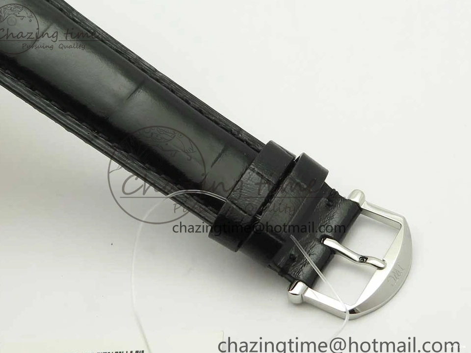 MIROTIME 1228 Portofino Automatic SS FKF 1:1 Best Edition White Dial RG Markers on Black Leather Strap A Stretchable 7141